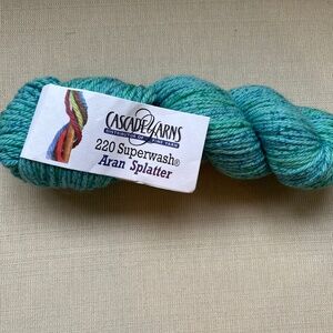 Cascade 220 Superwash Aran Splatter yarn color 14 baby sweater hat mitten cowl